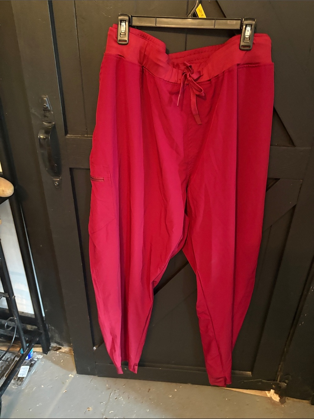 Men's Cargo Drawstring Pants in Bright Red